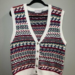 Women's Multicolor V-Neck Sweater Vest